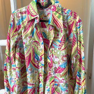 Y2k floral Tommy Hilfiger Button Down